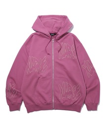 ALLOVER LOGO ZIP HOODED SWEATSHIRT