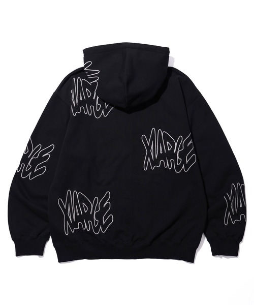 XLARGE(エクストララージ)の「ALLOVER LOGO ZIP HOODED SWEATSHIRT(パーカー・メンズ・ブルー/ピンク/ブラック・S/M/L/XL)」の10枚目の写真