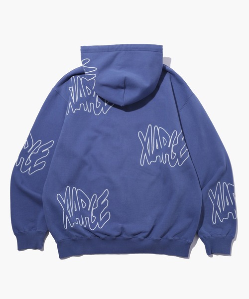 XLARGE(エクストララージ)の「ALLOVER LOGO ZIP HOODED SWEATSHIRT(パーカー・メンズ・ブルー/ピンク/ブラック・S/M/L/XL)」の16枚目の写真