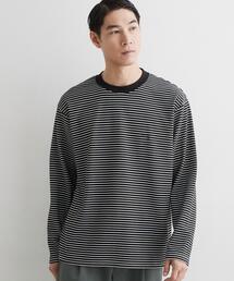 【洗濯機OK】リップルボーダー長袖Tシャツ