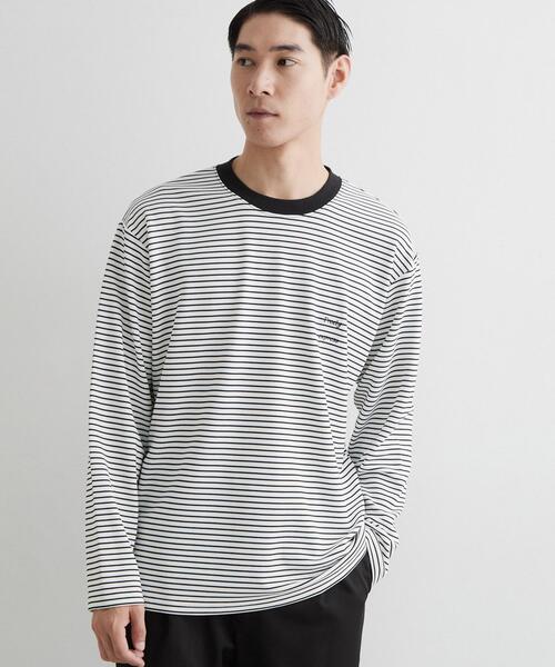 THE SHOP TK (ザ ショップ ティーケー )の「【洗濯機OK】リップルボーダー長袖Tシャツ(Tシャツ/カットソー・メンズ・ブラック系2/ホワイト系5・02/03)」の12枚目の写真