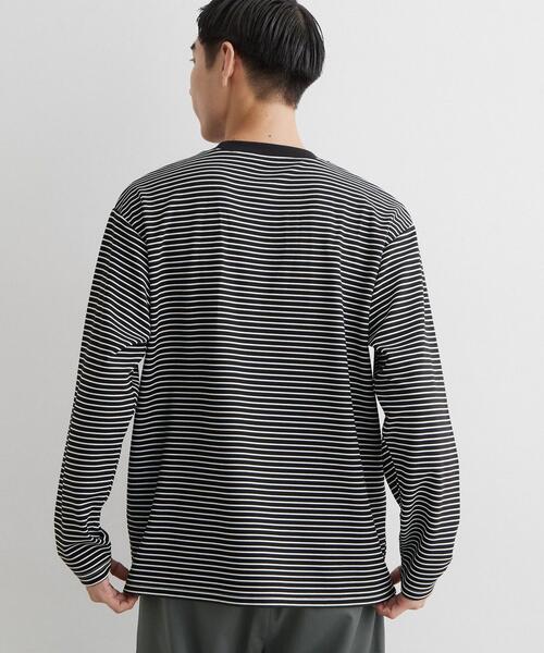 THE SHOP TK (ザ ショップ ティーケー )の「【洗濯機OK】リップルボーダー長袖Tシャツ(Tシャツ/カットソー・メンズ・ブラック系2/ホワイト系5・02/03)」の7枚目の写真
