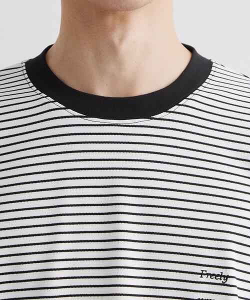 THE SHOP TK (ザ ショップ ティーケー )の「【洗濯機OK】リップルボーダー長袖Tシャツ(Tシャツ/カットソー・メンズ・ブラック系2/ホワイト系5・02/03)」の15枚目の写真