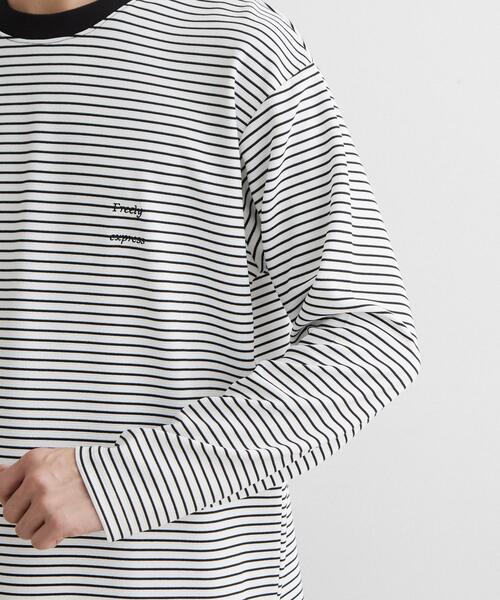THE SHOP TK (ザ ショップ ティーケー )の「【洗濯機OK】リップルボーダー長袖Tシャツ(Tシャツ/カットソー・メンズ・ブラック系2/ホワイト系5・02/03)」の14枚目の写真