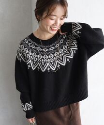 《WEB限定》ウール混ノルディックニット