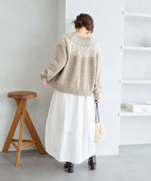 le.coeur blanc（ルクールブラン）の「《WEB限定》ウール混ノルディックニット（ニット/セーター・レディース・アイボリー/ブラック/ベージュ/グレー・38）」の17枚目の写真