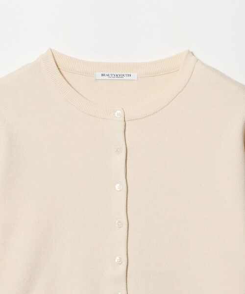 BEAUTY&YOUTH UNITED ARROWS(ビューティーアンドユースユナイテッドアローズ)の「コットンウール スムース クルーネック カーディガン ウォッシャブル(カーディガン/ボレロ・レディース・ピンク/オフホワイト/ダークグレー・FREE)」の6枚目の写真