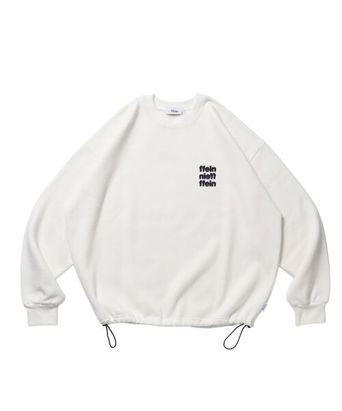 FFEIN(フェイン)の「【FFEIN(フェイン)】ヘビーウエイト3段ロゴ刺繍ドローコードスウェット / ショートスウェット ドロー コード 裏起毛 ロゴ刺繍 レディース(スウェット・レディース・ホワイト/ブラック/グレー/ブラウン/ダークネイビー・FREE)」の2枚目の写真