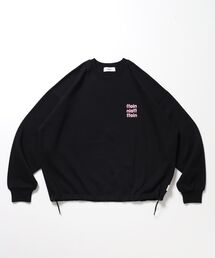 【FFEIN(フェイン)】ヘビーウエイト3段ロゴ刺繍ドローコードスウェット / ショートスウェット ドロー コード 裏起毛 ロゴ刺繍 レディース