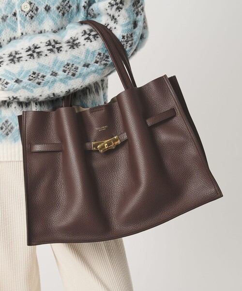 VIOLAd'ORO(ヴィオラドーロ)の「<VIOLAd’ORO>TRERO レザー トートバッグ L(トートバッグ・レディース・ブラック/ダークブラウン・FREE)」の3枚目の写真