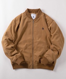 【80】【U.S. POLO ASSN./ユーエスポロアッスン】 MA-1 中綿 リブブルゾン/ジャケット/オーバーサイズ/ワンポイント/ピーチ起毛/刺繍/ミリタリー/ユニセックス/レディース/メンズ