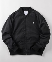 【80】【U.S. POLO ASSN./ユーエスポロアッスン】 MA-1 中綿 リブブルゾン/ジャケット/オーバーサイズ/ワンポイント/ピーチ起毛/刺繍/ミリタリー/ユニセックス/レディース/メンズ