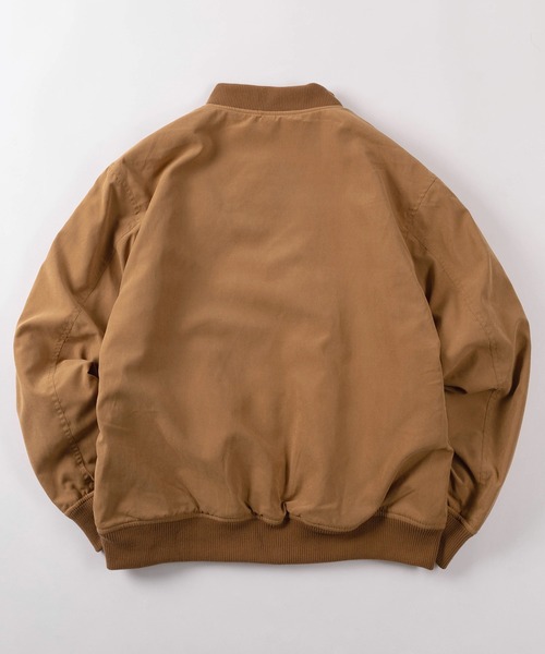 U.S. POLO ASSN.(ユーエスポロアッスン)の「【80】【U.S. POLO ASSN./ユーエスポロアッスン】 MA-1 中綿 リブブルゾン/ジャケット/オーバーサイズ/ワンポイント/ピーチ起毛/刺繍/ミリタリー/ユニセックス/レディース/メンズ(ブルゾン・メンズ・カーキ/ブルー/ライトブラウン/ブラック・M/L)」の5枚目の写真