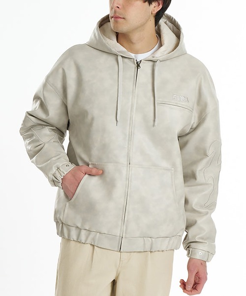RVCA(ルーカ)の「RVCA BACK SIDE ARCH OE ACTIVE JACKET(その他アウター・メンズ・ホワイト系2/ブラック・M/L)」の1枚目の写真