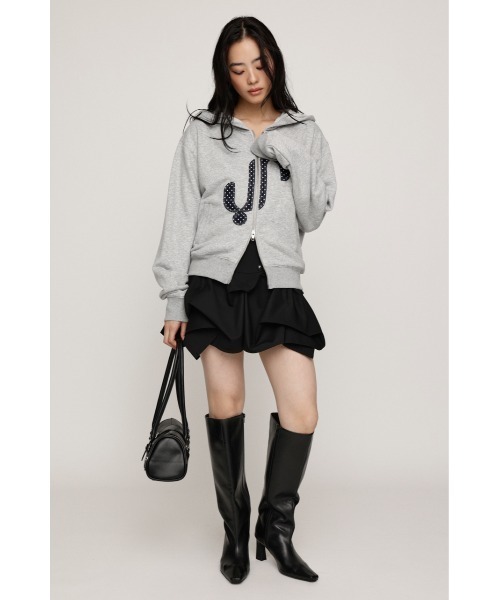 SLY(スライ)の「DOUBLE BUTTON TUCK SKORT ダブルボタンタックスコート ナポレオン風 秋服 冬服(スカート・レディース・杢グレー/ブラック・0/1)」の7枚目の写真