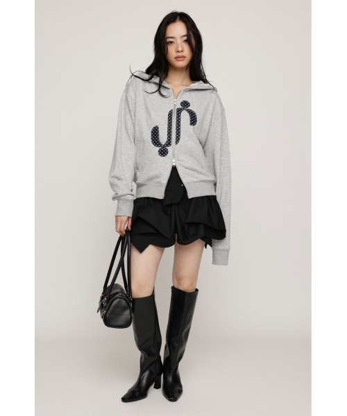 SLY(スライ)の「DOUBLE BUTTON TUCK SKORT ダブルボタンタックスコート ナポレオン風 秋服 冬服(スカート・レディース・杢グレー/ブラック・0/1)」の6枚目の写真