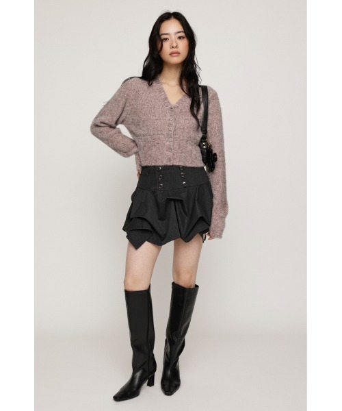 SLY(スライ)の「DOUBLE BUTTON TUCK SKORT ダブルボタンタックスコート ナポレオン風 秋服 冬服(スカート・レディース・杢グレー/ブラック・0/1)」の17枚目の写真