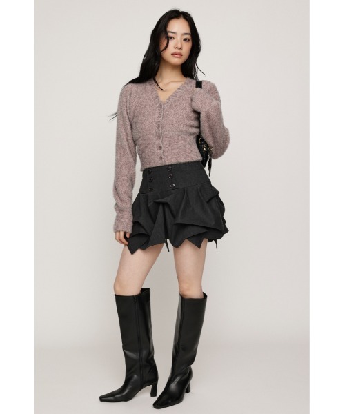 SLY(スライ)の「DOUBLE BUTTON TUCK SKORT ダブルボタンタックスコート ナポレオン風 秋服 冬服(スカート・レディース・杢グレー/ブラック・0/1)」の16枚目の写真