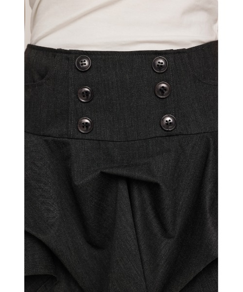 SLY(スライ)の「DOUBLE BUTTON TUCK SKORT ダブルボタンタックスコート ナポレオン風 秋服 冬服(スカート・レディース・杢グレー/ブラック・0/1)」の11枚目の写真