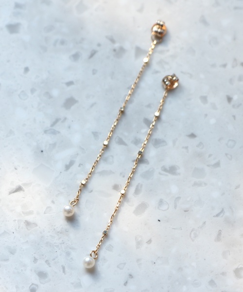 ジュピター 【Ｋ１０】淡水パール ピアスキャッチ／５ｃｍ K10】淡水パールピアスキャッチ/5cm<動画あり>（ピアス（両耳用