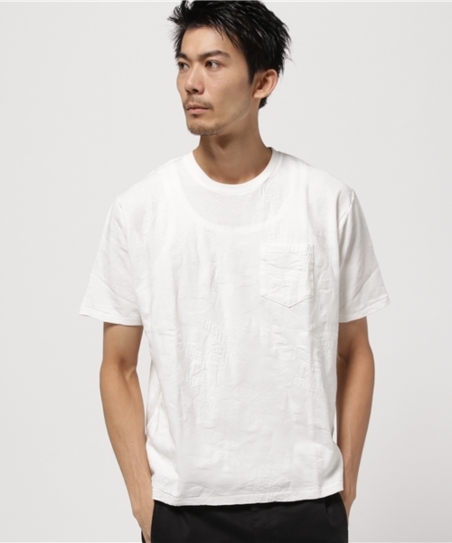 HYSTERIC GLAMOUR（ヒステリックグラマー）の「WOODLAND GUITAR総柄ジャカード T-SH（Tシャツ/カットソー・メンズ・ホワイト系その他/グリーン系カモフラージュ/ネイビー・SMALL/MEDIUM/LARGE）」の4枚目の写真