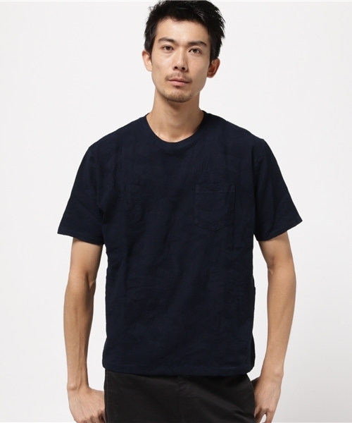 HYSTERIC GLAMOUR（ヒステリックグラマー）の「WOODLAND GUITAR総柄ジャカード T-SH（Tシャツ/カットソー・メンズ・ホワイト系その他/グリーン系カモフラージュ/ネイビー・SMALL/MEDIUM/LARGE）」の5枚目の写真