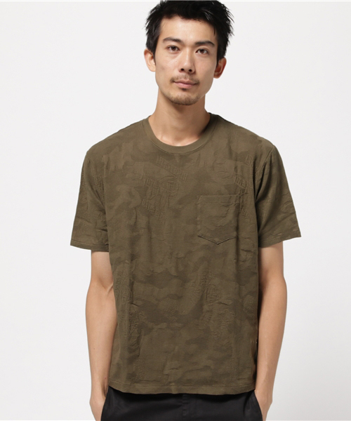 HYSTERIC GLAMOUR（ヒステリックグラマー）の「WOODLAND GUITAR総柄ジャカード T-SH（Tシャツ/カットソー・メンズ・ホワイト系その他/グリーン系カモフラージュ/ネイビー・SMALL/MEDIUM/LARGE）」の6枚目の写真