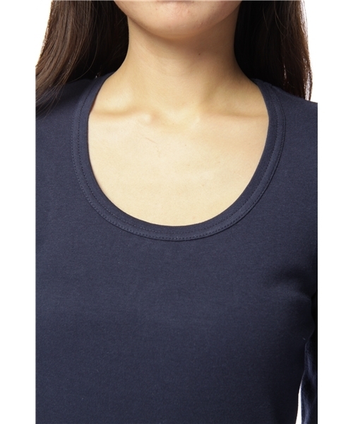 coen（コーエン）の「フライスロングスリーブTシャツ（Tシャツ/カットソー・レディース・ホワイト/ブラック/ライトグレー/ネイビー・MEDIUM/LARGE）」の7枚目の写真