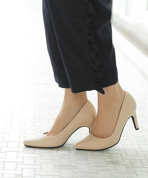 SESTO(セスト)の「8cmヒール美脚ポインテッドトゥパンプス(パンプス・レディース・パープル/マスタード/ブラック系その他/ブルー/ブラウン/ベージュ系その他/その他/レッド/レオパード/アイボリー/ブラック/グレイッシュベージュ/チェック/ダークベージュ・22/23/23.5/25.5/24.5/22.5/24)」の2枚目の写真