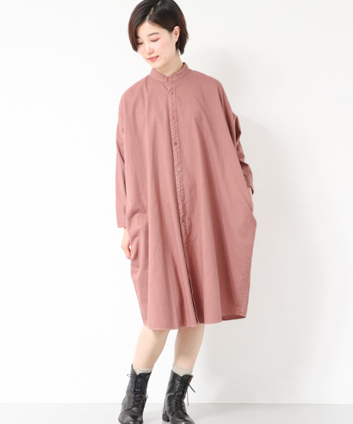 かぐれ(カグレ)の「製品染めシャツワンピース(シャツワンピース・レディース・ピンク系その他/ブルー系その他/チャコールグレー・FREE)」の3枚目の写真