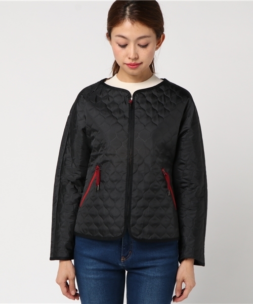 AIGLE(エーグル)の「W ピンソニックノーカラージャケット(ノーカラージャケット・レディース・ブラック/レッド・38/36/40)」の10枚目の写真