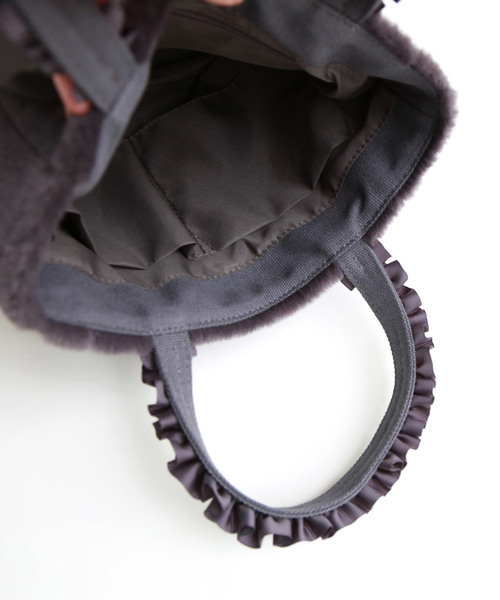 REAL CUBE（リアルキューブ）の「REAL CUBE グログランリボンフリルハンドルファートートバッグ（トートバッグ・レディース・ブラック/グレー/チャコール/カーキ/ネイビー/ピンク・FREE）」の19枚目の写真