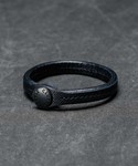 SABLE CLUTCH | GRID EMBOSS SNAP BRACELET - 栃木レザー(手鏈)