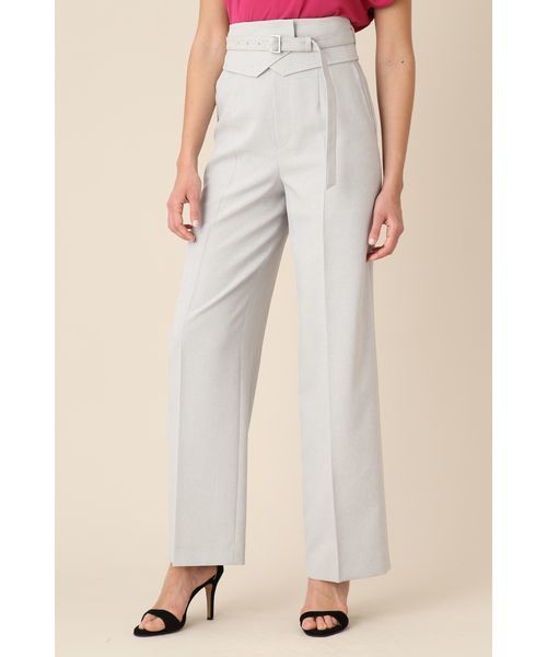 PINKY&DIANNE（ピンキーアンドダイアン）の「◆ドライポプリンカマーベルト付きワイドパンツ（その他パンツ・レディース・グレー/ブルー・34/38）」の2枚目の写真