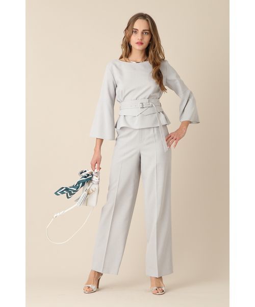 PINKY&DIANNE（ピンキーアンドダイアン）の「◆ドライポプリンカマーベルト付きワイドパンツ（その他パンツ・レディース・グレー/ブルー・34/38）」の12枚目の写真