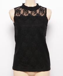 KOBE LETTUCE | レース素材ハイネックノースリーブトップス レディース ブラウス[C3178]神戸レタス(タンクトップ)