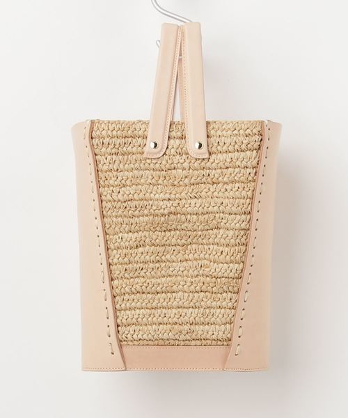 LUDLOWラドロー ヌメ×ラフィア バケツバスケット バッグ