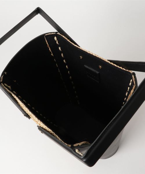 LUDLOW（ラドロー）の「ヌメ×ラフィア バケツバスケット  