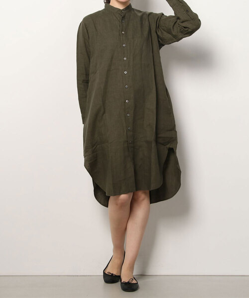 suzuki takayuki(スズキタカユキ)の「long shirt(シャツ/ブラウス・レディース・ブラック/オレンジ/カーキ/ネイビー/モカ/イエロー/ベージュ/オフホワイト/チャコールグレー/レッド・00/1/2/0)」の7枚目の写真