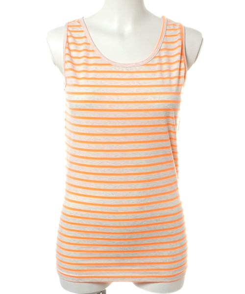Auntie Rosa（アンティローザ）の「【Agneau7】シンプルボーダータンク（タンクトップ・レディース・ライトブルー/ネイビー/ピンク/グリーン/ライトグリーン/イエロー/オレンジ・FREE）」の7枚目の写真