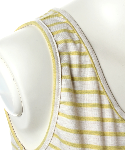 Auntie Rosa（アンティローザ）の「【Agneau7】シンプルボーダータンク（タンクトップ・レディース・ライトブルー/ネイビー/ピンク/グリーン/ライトグリーン/イエロー/オレンジ・FREE）」の11枚目の写真