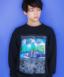 THE TEST（ザ テスト）の「LISTLESS/プリントスウェットトップ L○○K（Tシャツ/カットソー）」