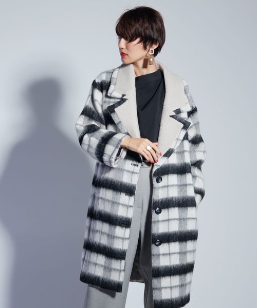 LADYMADE(レディメイド)の「ニットカラールーズフィットコート(その他アウター・レディース・チャコールグレー/アイボリー・FREE)」の20枚目の写真