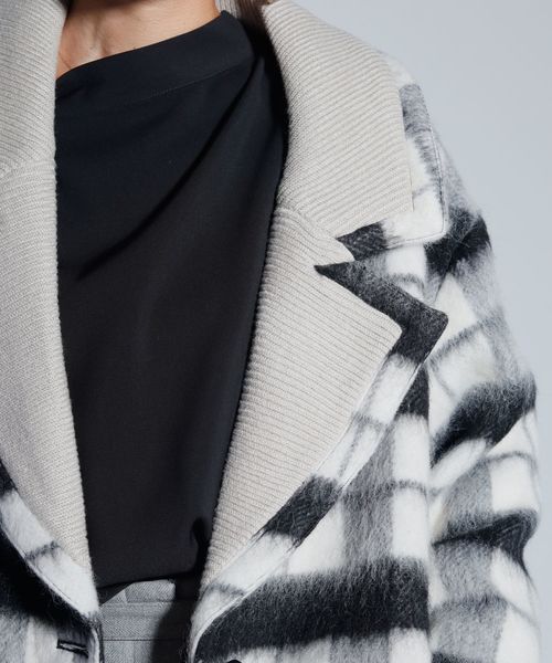 LADYMADE(レディメイド)の「ニットカラールーズフィットコート(その他アウター・レディース・チャコールグレー/アイボリー・FREE)」の19枚目の写真