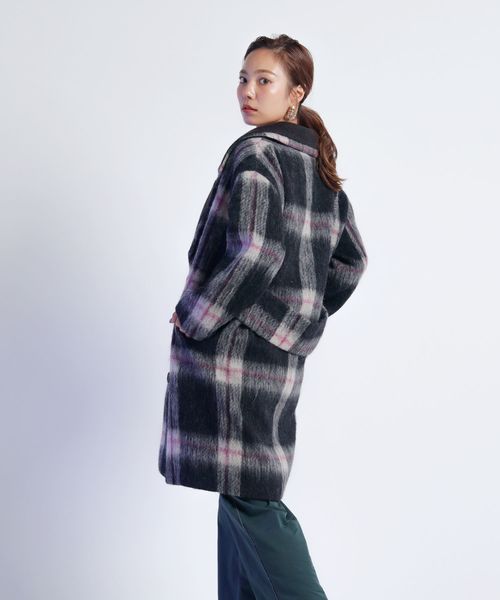 LADYMADE(レディメイド)の「ニットカラールーズフィットコート(その他アウター・レディース・チャコールグレー/アイボリー・FREE)」の16枚目の写真