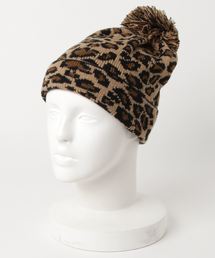 SPIGA | ﾎﾟﾝﾎﾟﾝ付ﾋｮｳ柄ﾆｯﾄ帽(ニットキャップ/ビーニー)