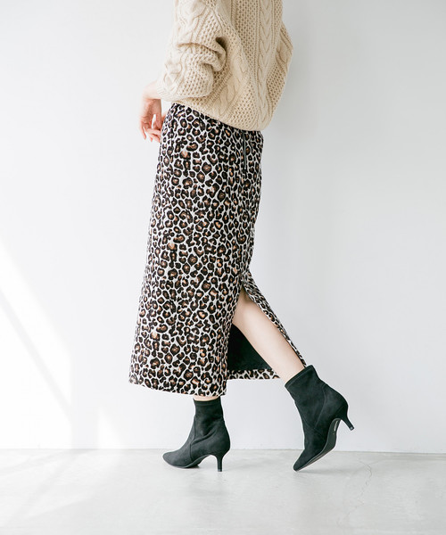 M♦︎ヤマダヤ　Aga レオパード　柄　スカート♦︎2025 新品未使用に近い A part by（アパートバイ）の「PRCレオパードナロースカート