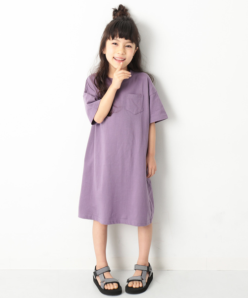 devirock(デビロック)の「ロング丈BIGシルエットワンピース(ワンピース・キッズ・ホワイト/スミクロ/ネイビー/ブルーグレー/ラベンダー/ダークベージュ/スモークピンク/テラコッタ・100cm/120cm/130cm/140cm/150cm/160cm/110cm)」の7枚目の写真