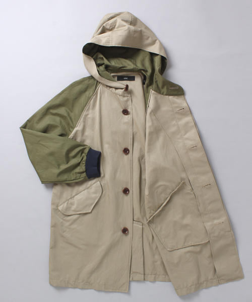 International Gallery BEAMS(インターナショナルギャラリービームス)の「Vaporize / 2トーン フーディーコート(その他アウター・メンズ・ベージュ・SMALL/LARGE/MEDIUM)」の3枚目の写真