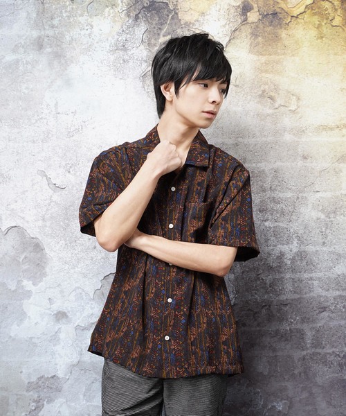 おしゃれスタ(オシャレスタ)の「ビッグシルエット総柄プリントオープンカラー半袖シャツ(IR)(シャツ/ブラウス・メンズ・その他/その他1/その他2/その他3/その他4/その他5・M/L/XL)」の6枚目の写真